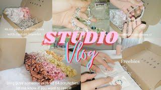 Packing gift set orders and scrunchies! 50 PESOS NECKLACES?! | Studio Vlog