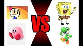 Bomberman And Kirby Vs Spongebob And Yoshi MUGEN