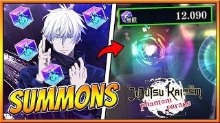 NOVA VERSÃO DO GOJO CHEGOU !!! SUMMONS NO 1° ANIVERSÁRIO DO GAME JP - JUJUTSU KAISEN PHANTOM PARADE