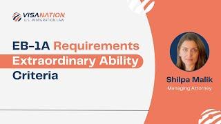 EB-1A Requirements - Extraordinary Ability Criteria