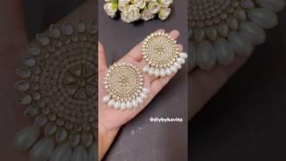 Diy Kundan Stone Earrings Tutorials️#creative #diyearings #youtubeshorts #diybykavita #diycrafts