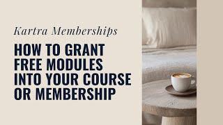 How to create Free Modules for your Kartra Membership to grow your email list | Kartra Tutorial