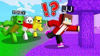 Speedrunner Have PORTAL TOUCH vs Hunters : JJ vs Mikey and Banana Kid in Minecraft Maizen!