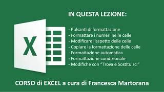 EXCEL tutorial 4: Formattare le celle in Excel