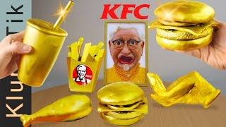 Eating GOLDEN KFC Kluna Tik compilation with Tom cat! ASMR MUKBANG no talking