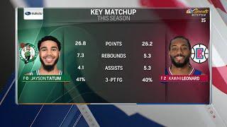 Jayson Tatum 34 PTS 7 REB 2 ast W  vs Kawhi Leonard 28 pts 11 reb 5 ast  2/5/21