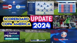 PES 2021 Copa America 2024 Scoreboard and Replay wipe + Font Update 2024