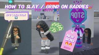 BADDIES HOW TO GRIND AND SLAY ON THE SERVER(RPG LOCATION ADDED)!!! #roblox #baddies #tutorial