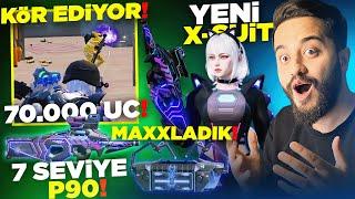 YENİ NİHAİ SET ve 7 SEVİYE P90 GELDİ! 70.000 UC YE FULLEDİK! (EN İYİ VURMA EFEKTİ) PUBG Mobile