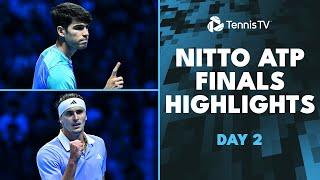 Alcaraz Takes On Ruud; Zverev vs Rublev | Nitto ATP Finals 2024 Highlights Day 2