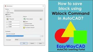 How to save block using Wblock Command in AutoCAD Drawing?