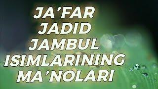 JA'FAR, JADID, JAMBUL ISIMLARINING MA'NOLARI #JA'FAR #JADID #JAMBUL #ISIMLARINING #MANOLARI #ISIMLAR