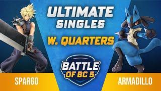 Sparg0 (Cloud) vs Armadillo (Lucario) - Ultimate Singles Winners Quarter-Final - Battle of BC 5