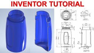 Inventor 2022 Tutorial #233 | How to Surface Design Bottle