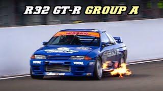 2x Nissan Skyline R32 GT-R Group A | Flybys & BIG Flames | Spa 2021