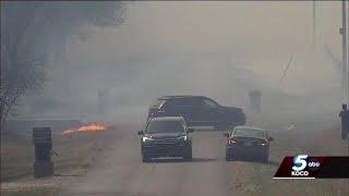 People evacuating eastern Oklahoma County as fires near homes