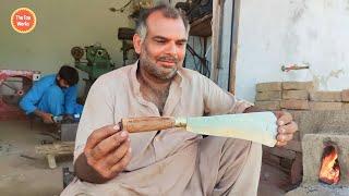 Blacksmith making a magnificent cutter blade knife - The top works