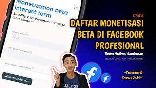 Gampang BangetCara Daftar Monetisasi Beta Di Facebook Profesional