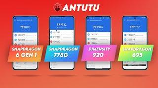 Snapdragon 6 Gen 1 Vs Snapdragon 778G Vs Dimensity 920 Vs Snapdragon 695 | Antutu Benchmark & Spec's