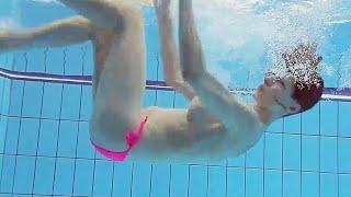 Pink Bikini Girl Swimming About Naked