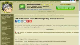 USB Port Remains Active After Using Safely Remove Hardware