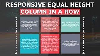Online Tutorial for Equal Height Columns in Row in CSS With Demo