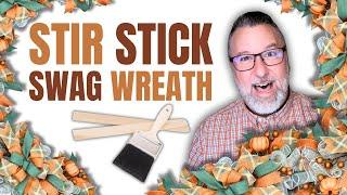 Fall Stir Stick Swag Wreath and Centerpiece - Fall DIYs - Easy DIYs - #wreath @DavesWreaths