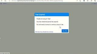 IE tab not working. Expired message.  (Solved)