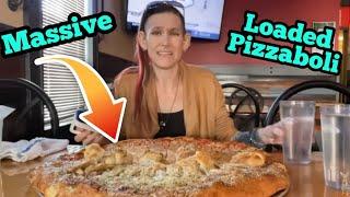 CATTY CORNER MASSIVE PIZZA BOLI CHALLENGE   RECORD ATTEMPT   Molly Schuyler   Mom Vs Food