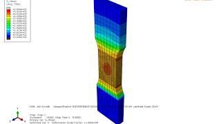 steel API X70 :failure of  tensile test using ductile damage (element deletion using Abaqus)