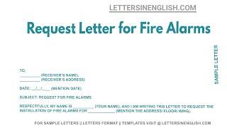 Request Letter for Fire Alarms - Sample Letter Requesting Fire Alarms