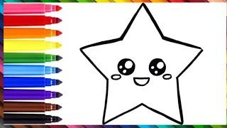 Draw and Color Star Drawing for Kids and Toddlers | Star drawing for kids hub #shortvideo