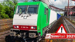 SIMRAIL 2021: Herausfordernde Zugstrecke mit E186 und KOHLEWAGGONS meistern! | ZUG SIMULATOR 2021