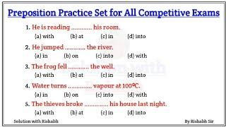 Preposition objective questions Practice set | Preposition exercise in English grammar | Preposition