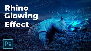 Glowing Rhino Photo Manipulation Effect Photoshop Tutorial