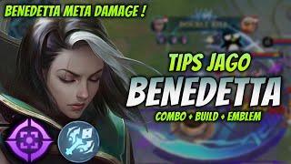 CARA MAIN BENEDETTA META TERBARU ! BUILD & EMBLEM BENEDETTA TERSAKIT 2024 ! | BENEDETTA EXP GAMEPLAY