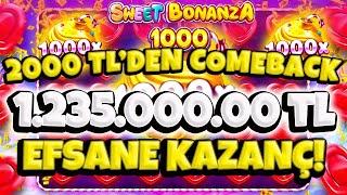 Sweet Bonanza 1000 | 2000 TL'DEN EFSANE CAMEBACK 1.235.000.00 TL TERTEMİZ KAZANÇ !!!