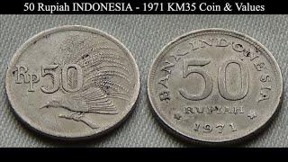 50 Rupiah INDONESIA - 1971 KM35 Coin & Values