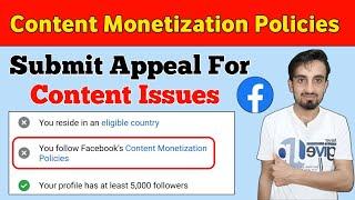 Facebook content monetization policies | Submit an appeal for Facebook content monetization policies