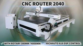 JINAN QUALITY CNC router machine 2040 with rotary and Richauto A18 DSP controller