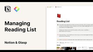 Managing Your Reading List with Notion and Glasp