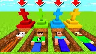 Minecraft PE : DO NOT CHOOSE THE WRONG GRAVE! (FuzionDroid, Milk Walker, Noob124 & Baldi)