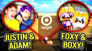 I FOUND REAL LANKYBOX FOXY & BOXY DOLLS RUNNING AROUND TARGET!! (JUSTIN & ADAM ATTACKED)