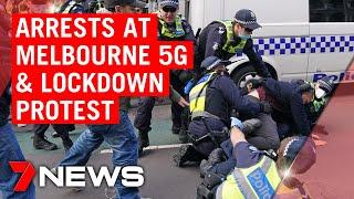 BREAKING: Arrests and injuries as coronavirus and 5G protest turns ugly | 7NEWS