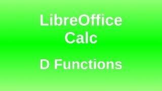 LibreOffice Calc - Database Functions