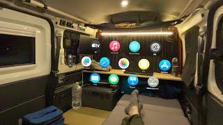 Car camping by creating a virtual space in a light car