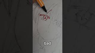 Tracing with the THINNEST pen #anime #drawing