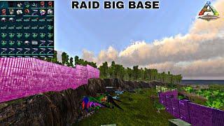 ARK MOBILE PVP / BIG BASE RAID BEST LOOT AND DINO AND MERE...