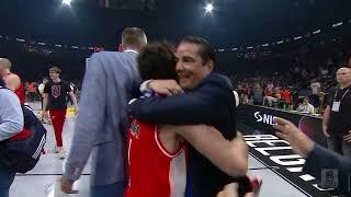 The hug of Teodosić and coach Sfairopoulos shows perfectly how much this trophy means to Zvezda