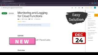 Monitoring and Logging for Cloud Functions [2024] || GSP092 || #latest #qwiklab #ArcadeCrew